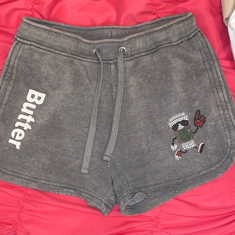 Butter supersoft Grey Logo Drawstring Shorts girls